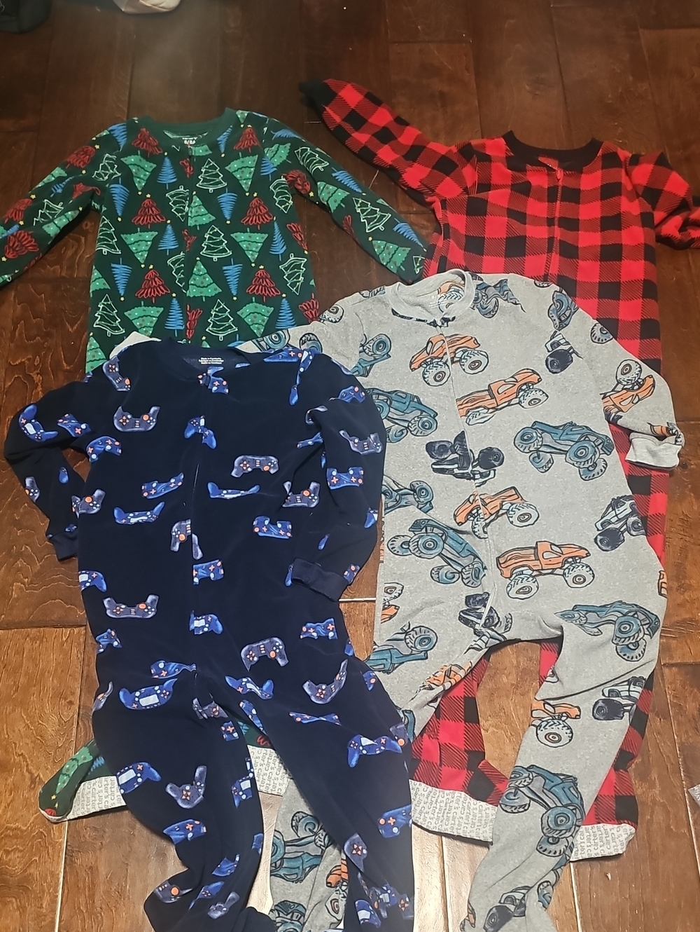 Kids Sz 8 4 Pairs Of Footie Pajamas - Multi-Color